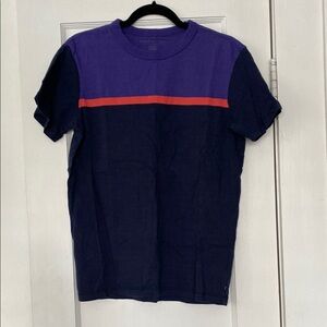 American Eagle Purple and Navy Color Block Tee